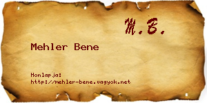 Mehler Bene névjegykártya